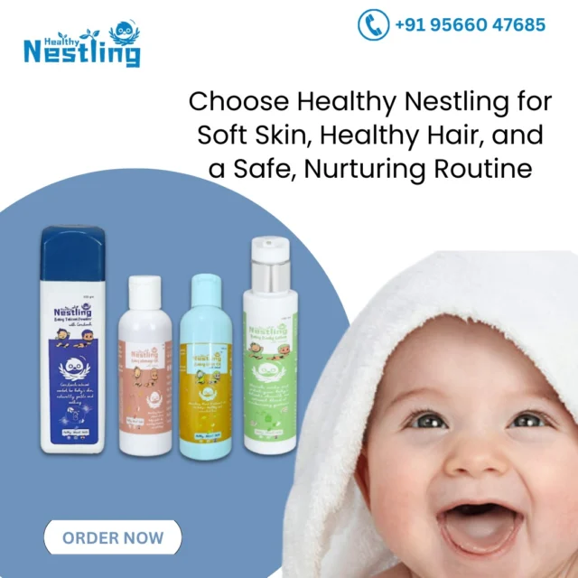 Let your baby shine with the safest care! 🌟👶 Healthy Nestling’s Baby Lotion & Baby Powder ensure long-lasting hydration and freshness while protecting delicate skin. 🌿✨No artificial fragrances, no harsh chemicals—just pure love for your little one! 💖 Whether it’s playtime, nap time, or cuddle time, keep your baby soft, smooth, and irritation-free all day long. 🍼💕#HealthyNestling #BabyGlow #SoftSkin #PureAndSafe