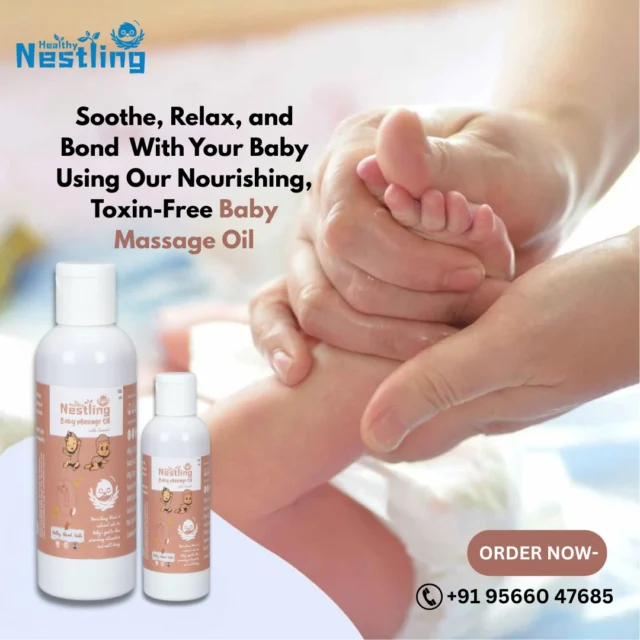 Trust every bath with the ultra-mild and soothing Healthy Nestling Baby Massage oil 🧼👶. Specially formulated for delicate skin, this oil is free from harsh chemicals and infused with natural oils that keep your baby’s skin hydrated and fresh 🌸🌿.Gentle enough for newborns, it cleans without stripping away moisture, making bath time a joyful moment. Choose the purest bar for your little star 🌟.#HealthyNestling #BabySoap #NaturalIngredients #GentleCare #MomTrust